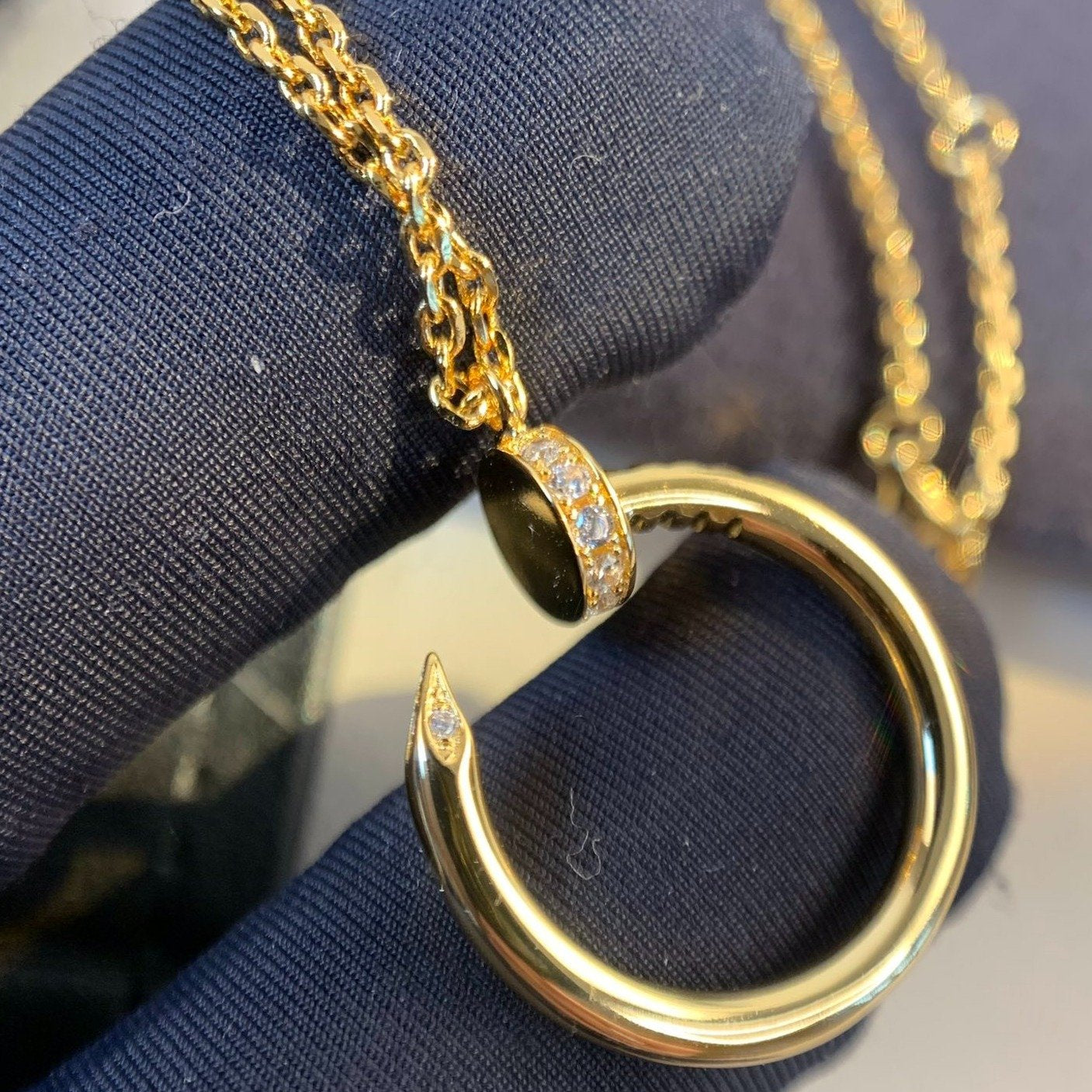 CARTIER JUSTE NECKLACE 2.2MM GOLD DIAMONDS