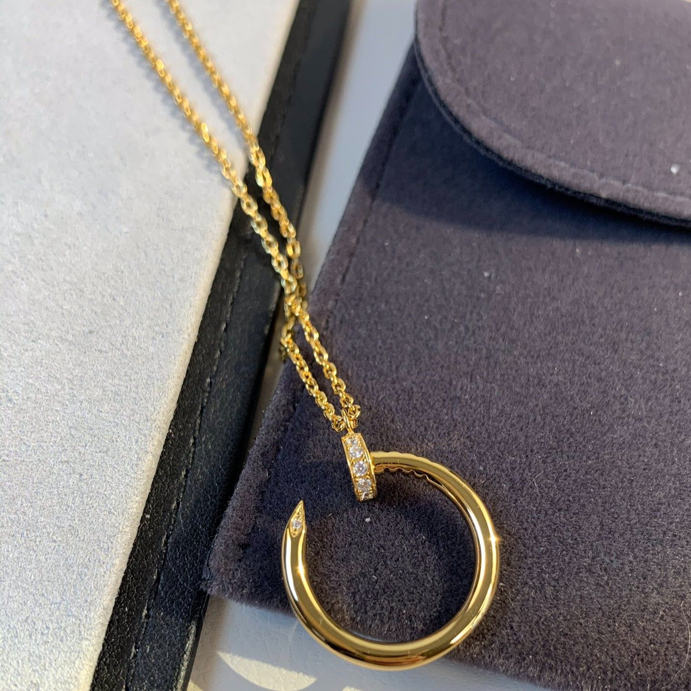 CARTIER JUSTE NECKLACE 2.2MM GOLD DIAMONDS