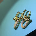 TIFFANY & CO. HARDWARE DROP EARRINGS DOUBLE LINK DIAMOND