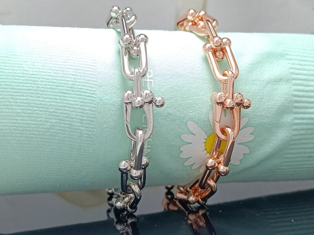 TIFFANY & CO. HARDWEAR BRACELET PINK GOLD AND SILVER DIAMOND