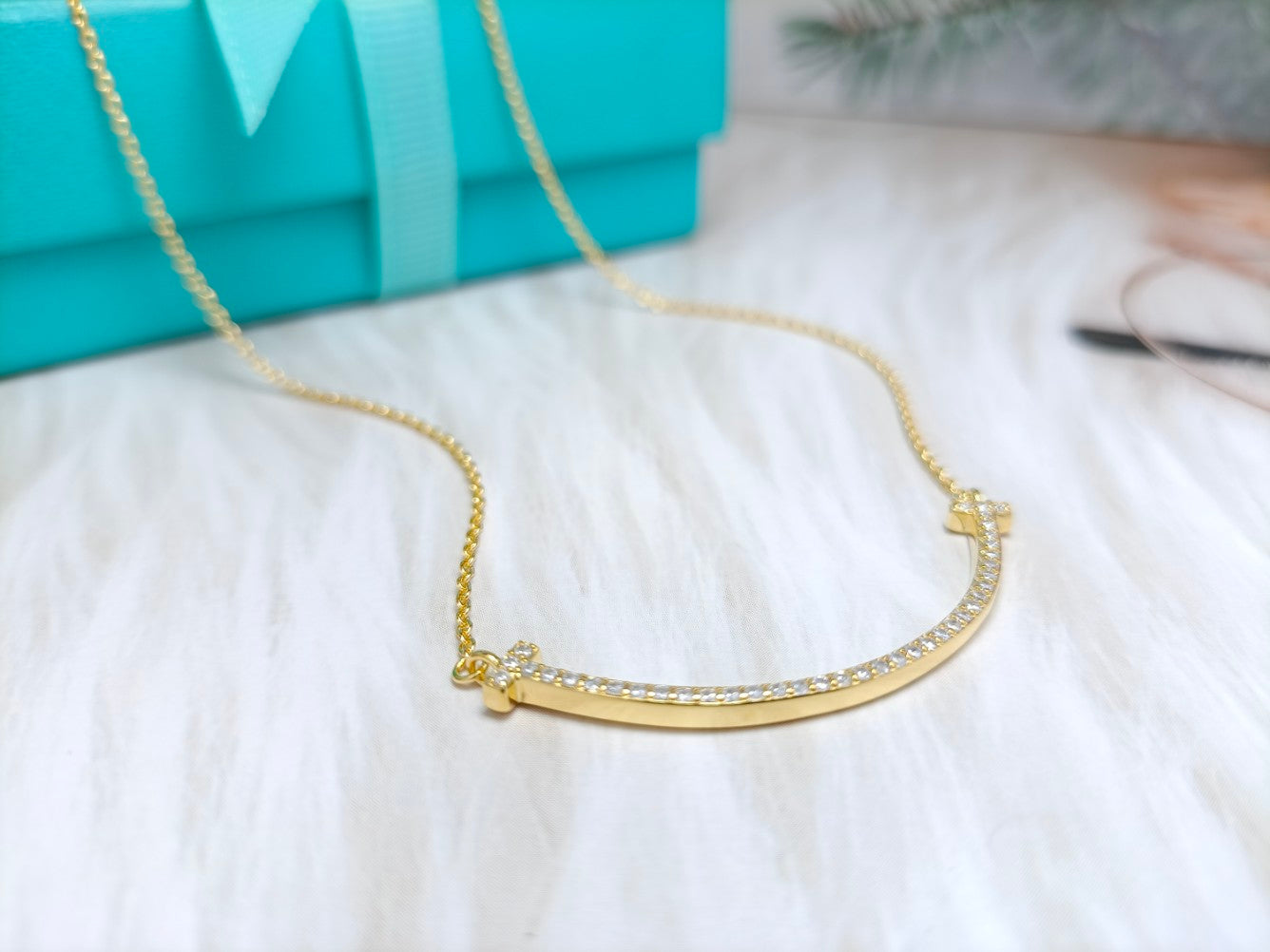 TIFFANY & CO. BIG SMILE PEDANT DIAMOND NECKLACE