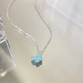 Van Cleef & Arpels BUTTERFLY PEDANT SILVER TURQUOISE NECKLACE