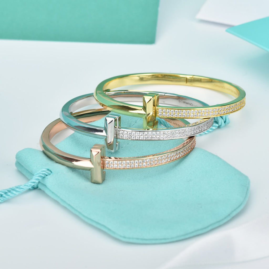 TIFFANY & CO. WIDE DIAMONDS HINGED BANGLE