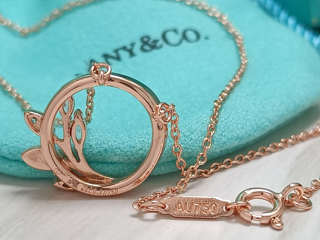 TIFFANY & CO. DIAMOND VINE CIRCLE PENDANT PLATINUM NECKLACE
