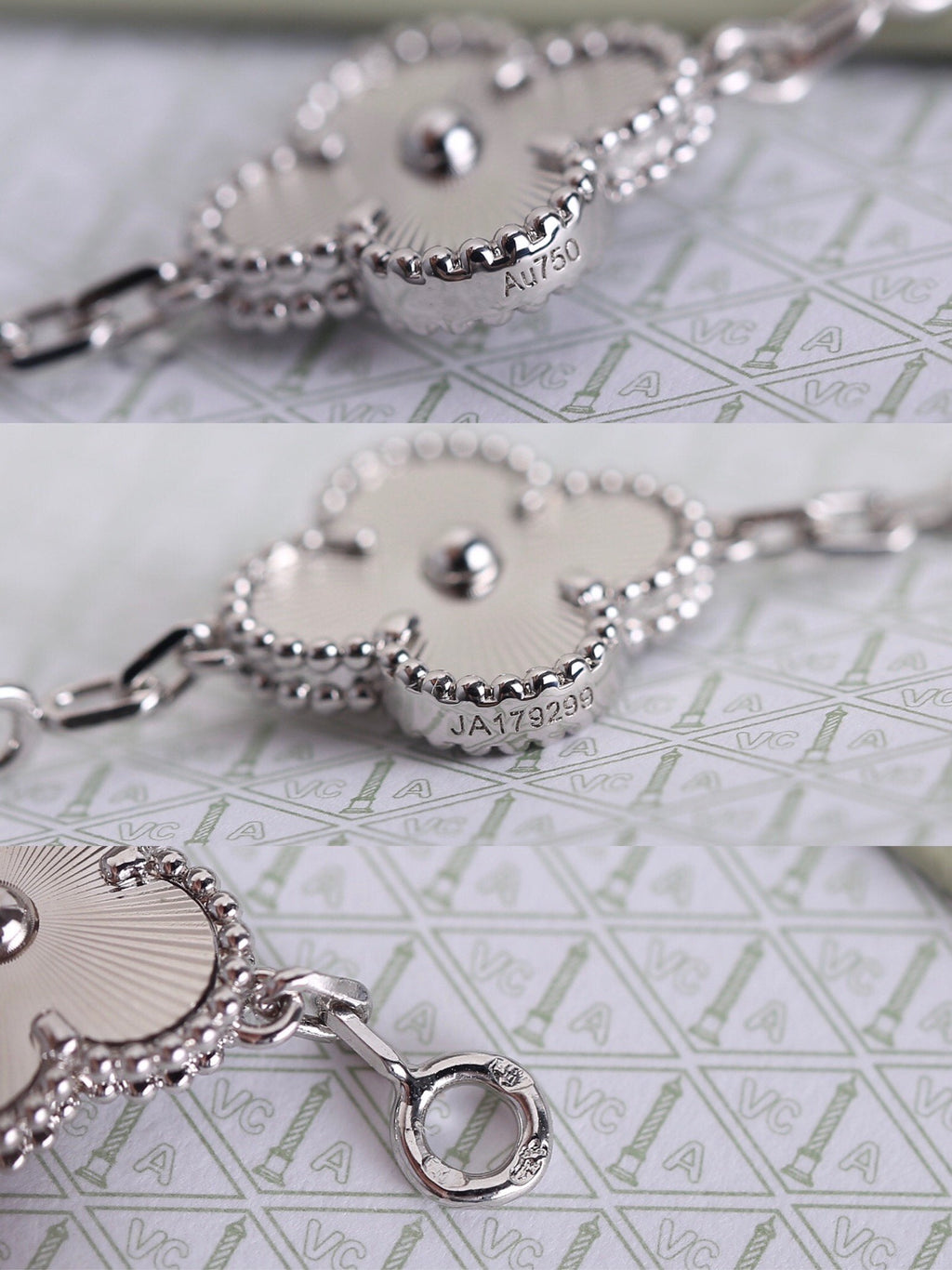 Van Cleef & Arpels CLOVER 5 MOTIF SILVER BRACELET