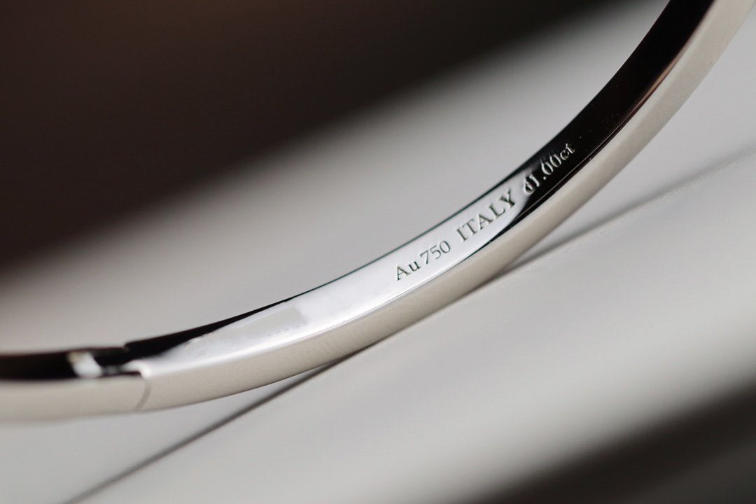 TIFFANY & CO. NARROW T1 HINGED BANGLE DIAMOND SILVER