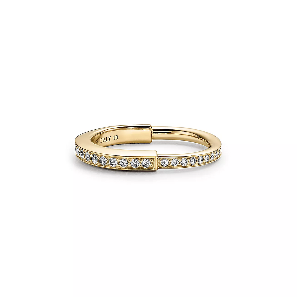 TIFFANY & CO. LOCK RING GOLD DIAMOND PAVED