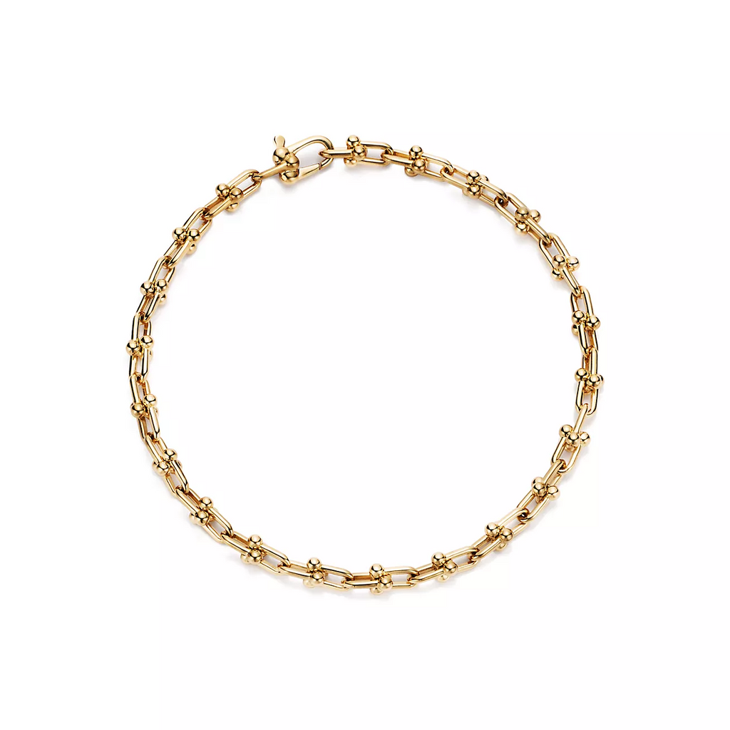 TIFFANY & CO. HARDWEAR MICRO LINK 44 MOTIF GOLD BRACELET