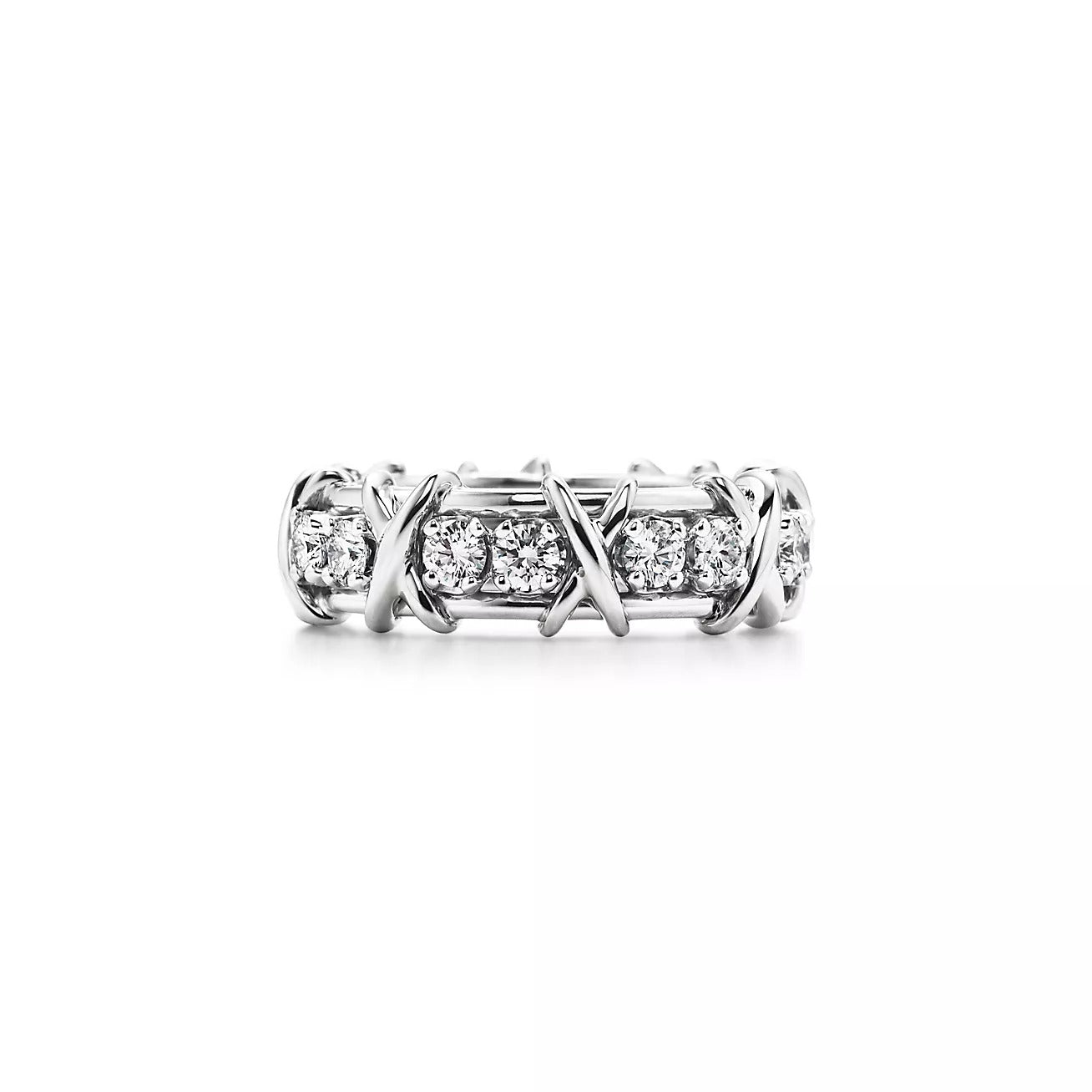 TIFFANY & CO. SIXTEEN STONE SILVER RING
