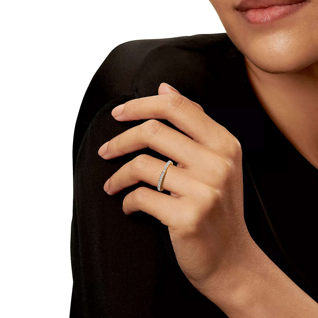 TIFFANY & CO. LOCK RING GOLD DIAMOND PAVED