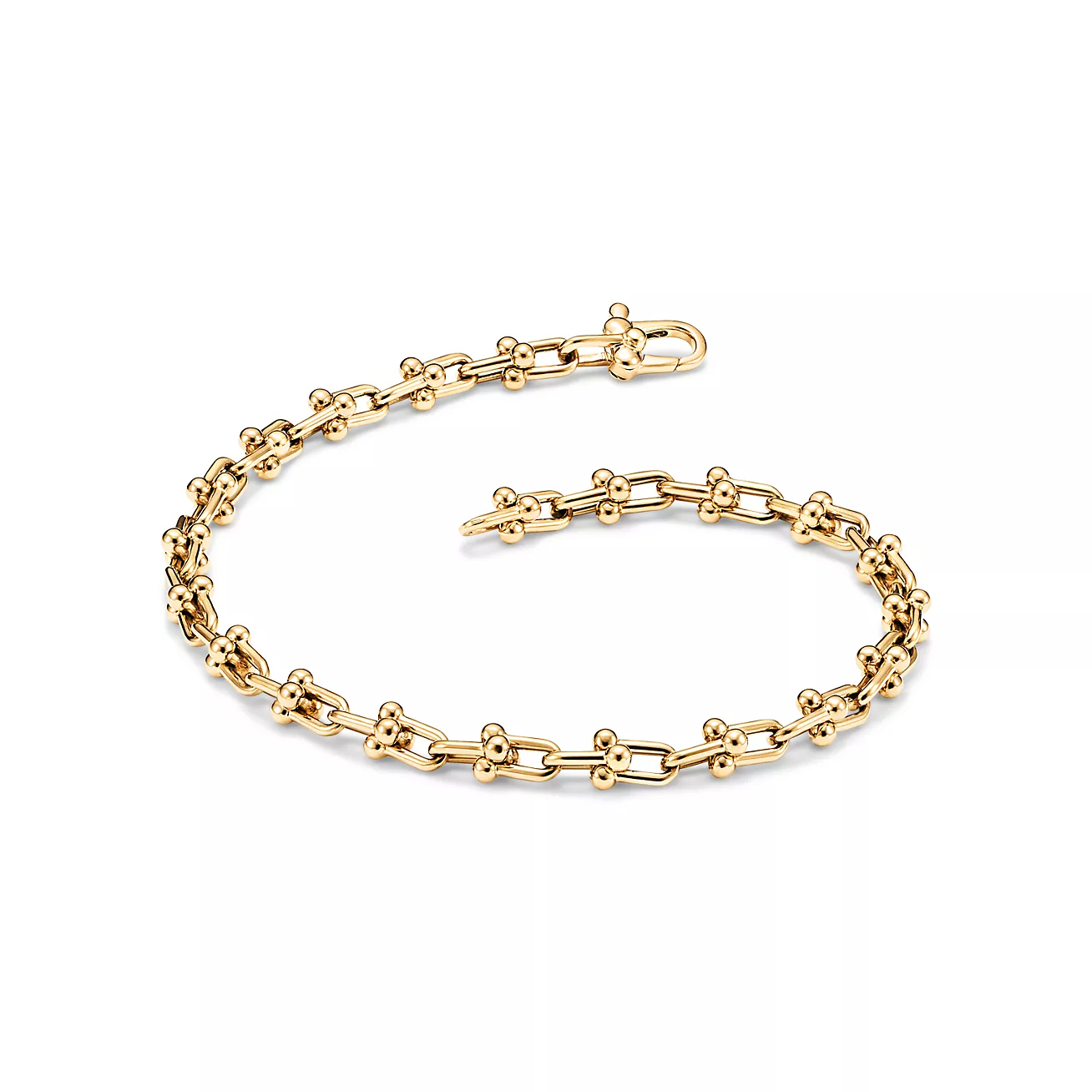 TIFFANY & CO. HARDWEAR MICRO LINK 44 MOTIF GOLD BRACELET