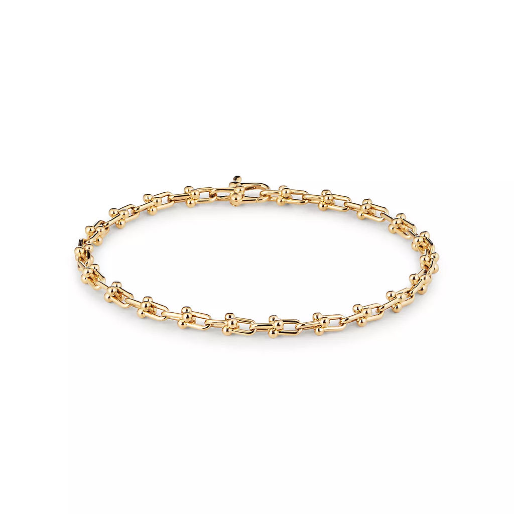TIFFANY & CO. HARDWEAR MICRO LINK 44 MOTIF GOLD BRACELET