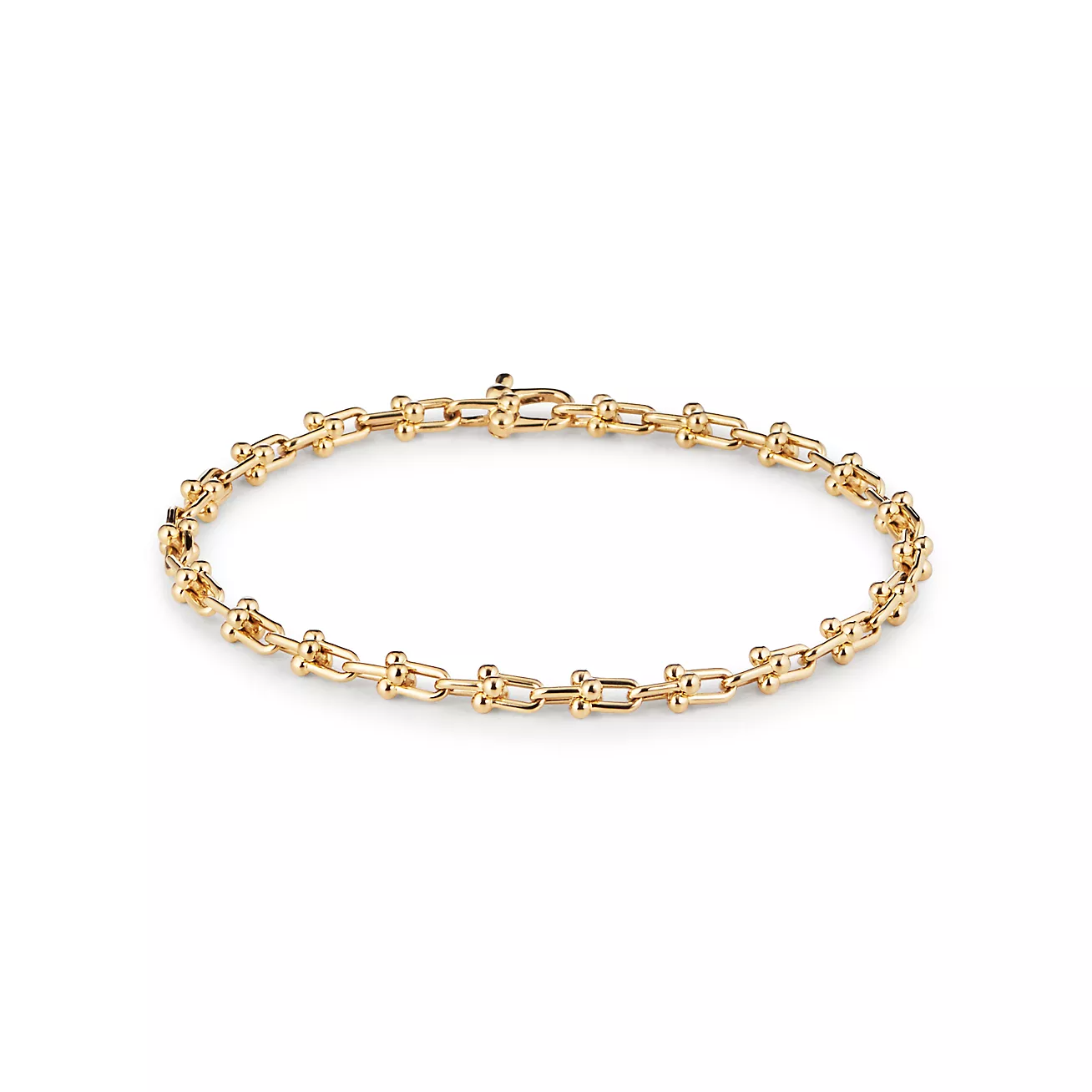 TIFFANY & CO. HARDWEAR MICRO LINK 44 MOTIF GOLD BRACELET