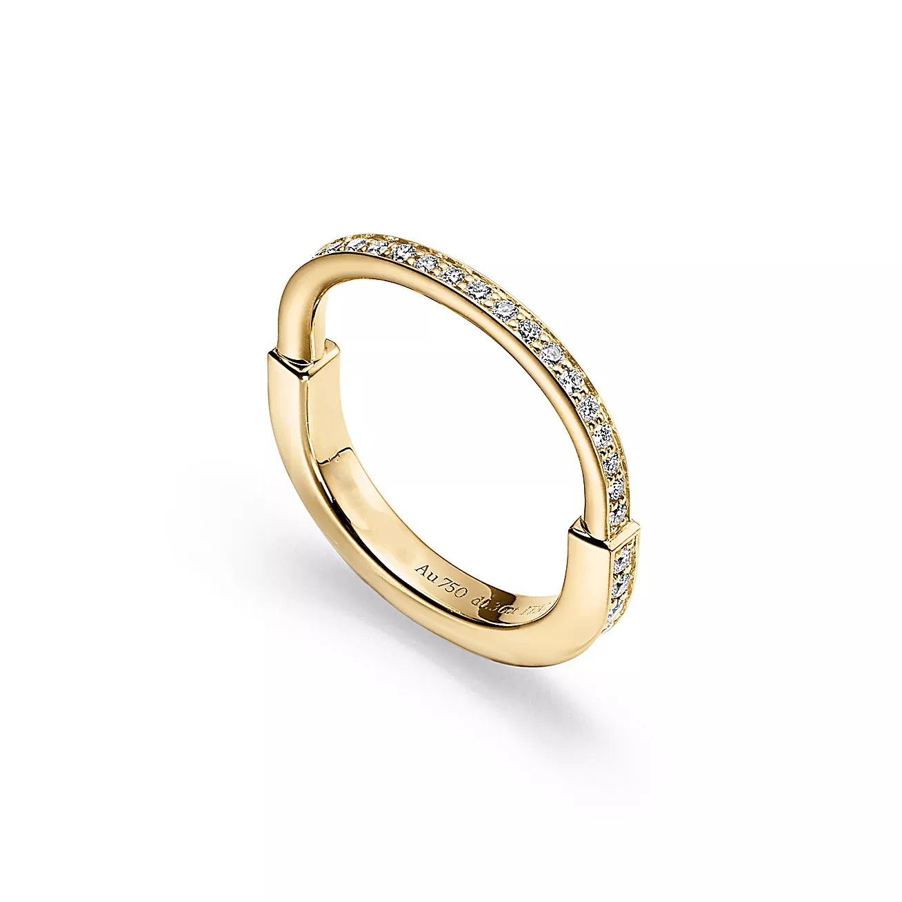 TIFFANY & CO. LOCK RING GOLD DIAMOND PAVED