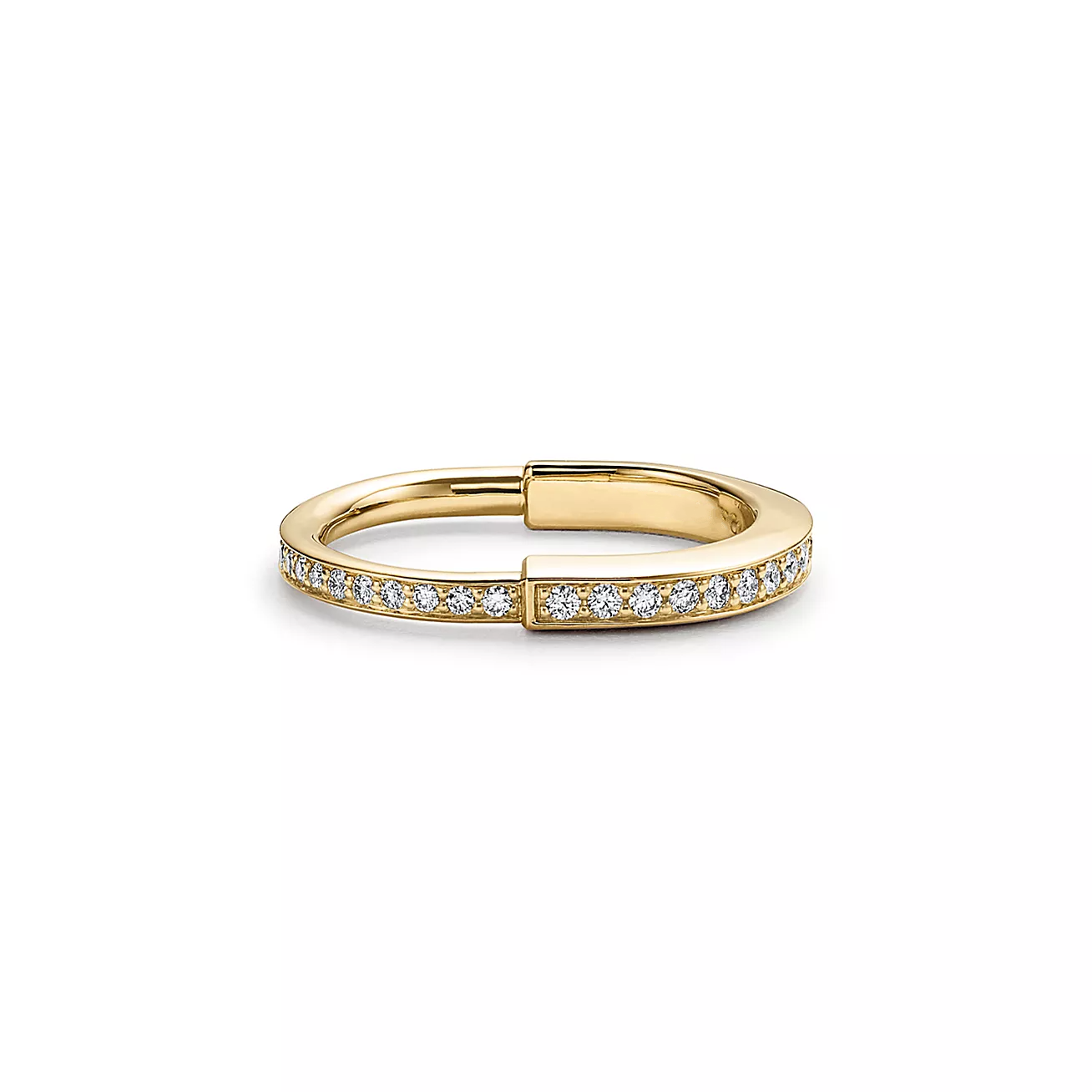 TIFFANY & CO. LOCK RING GOLD DIAMOND PAVED