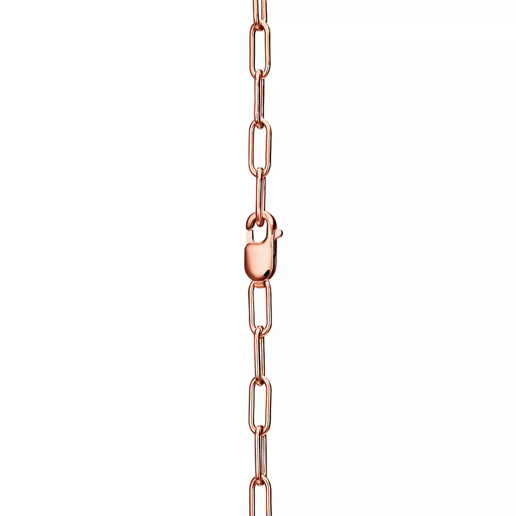 TIFFANY & CO. LOCK NECKLACE MEDIUM PENDANT PINK GOLD PAVED DIAMONDS