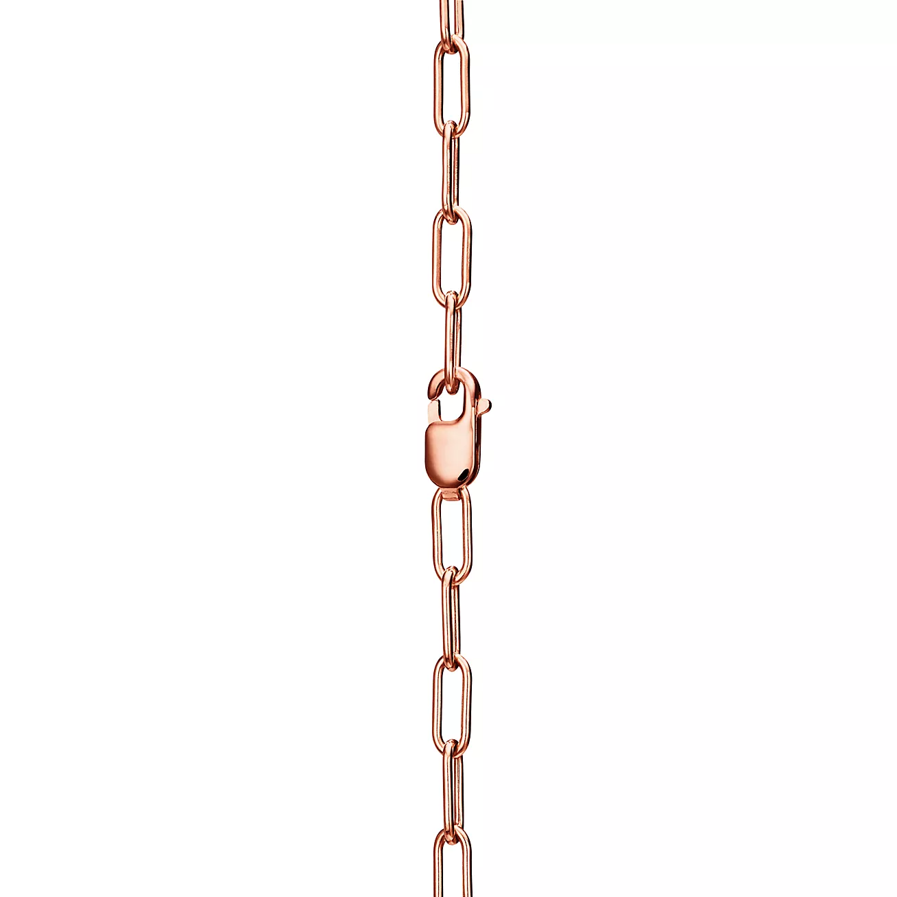 TIFFANY & CO. LOCK NECKLACE MEDIUM PENDANT PINK GOLD PAVED DIAMONDS