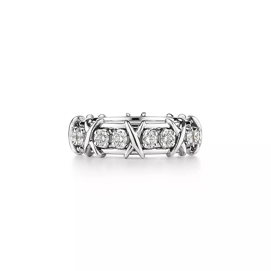 TIFFANY & CO. SIXTEEN STONE SILVER RING