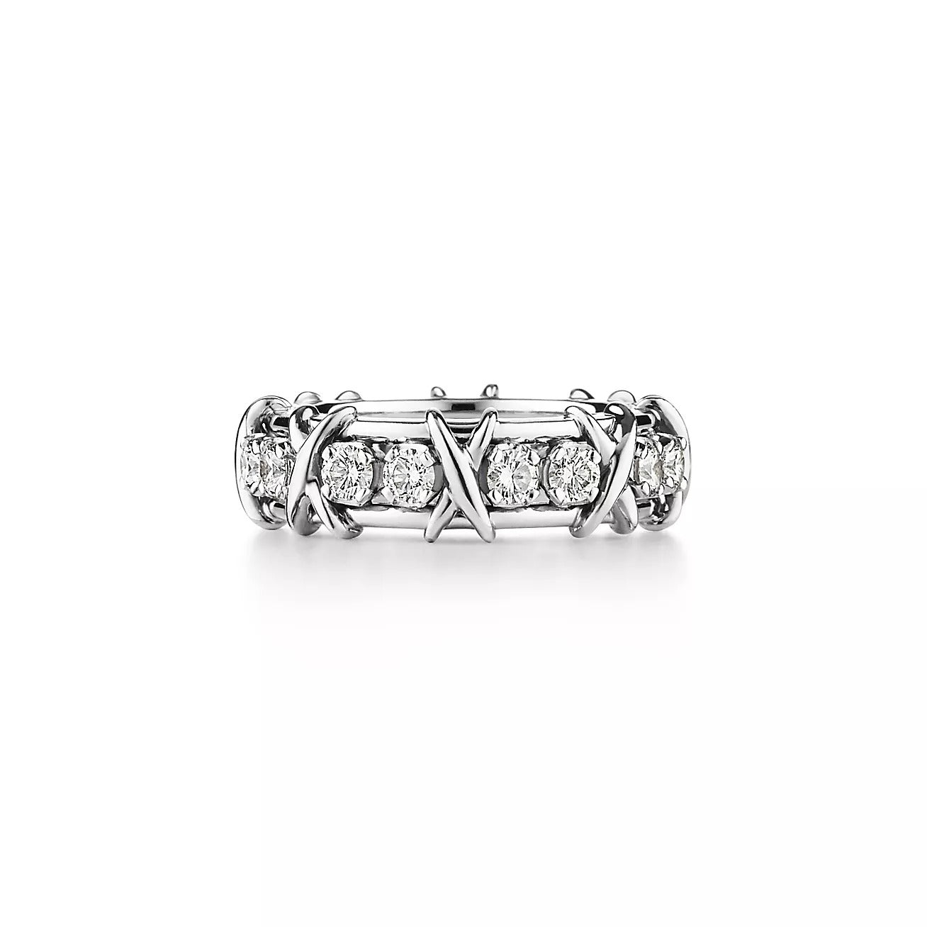TIFFANY & CO. SIXTEEN STONE SILVER RING