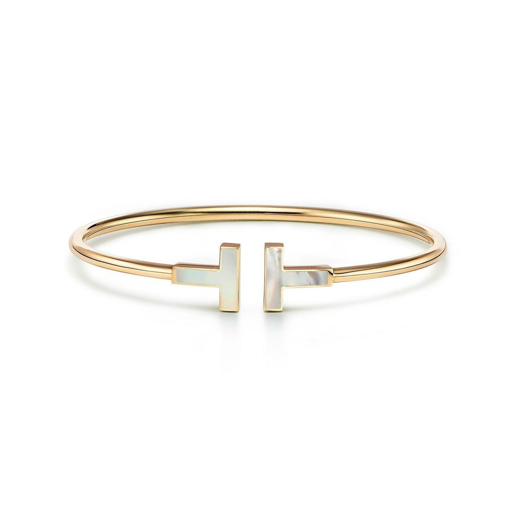 TIFFANY & CO. T BRACELET 1.8MM MOP PINK GOLD