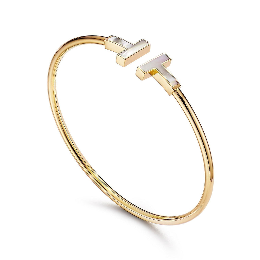 TIFFANY & CO. T BRACELET 1.8MM MOP PINK GOLD