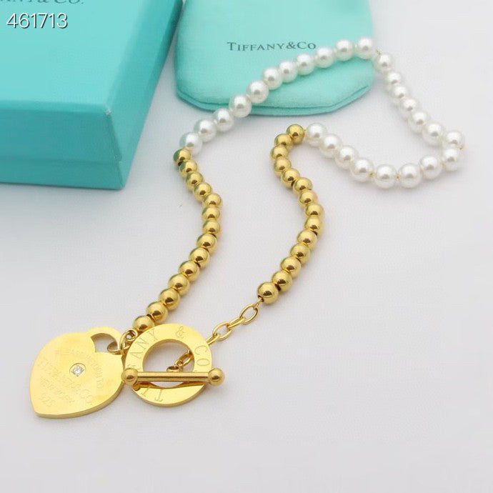 TIFFANY & CO. RETURN TO TIF HEART TAF BEAD PEARL BRACELET