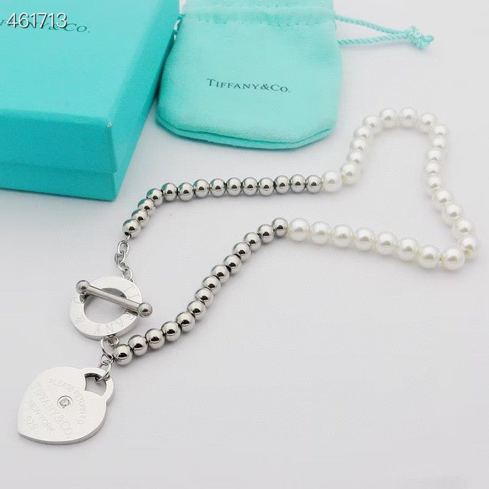 TIFFANY & CO. RETURN TO TIF HEART TAF BEAD PEARL BRACELET