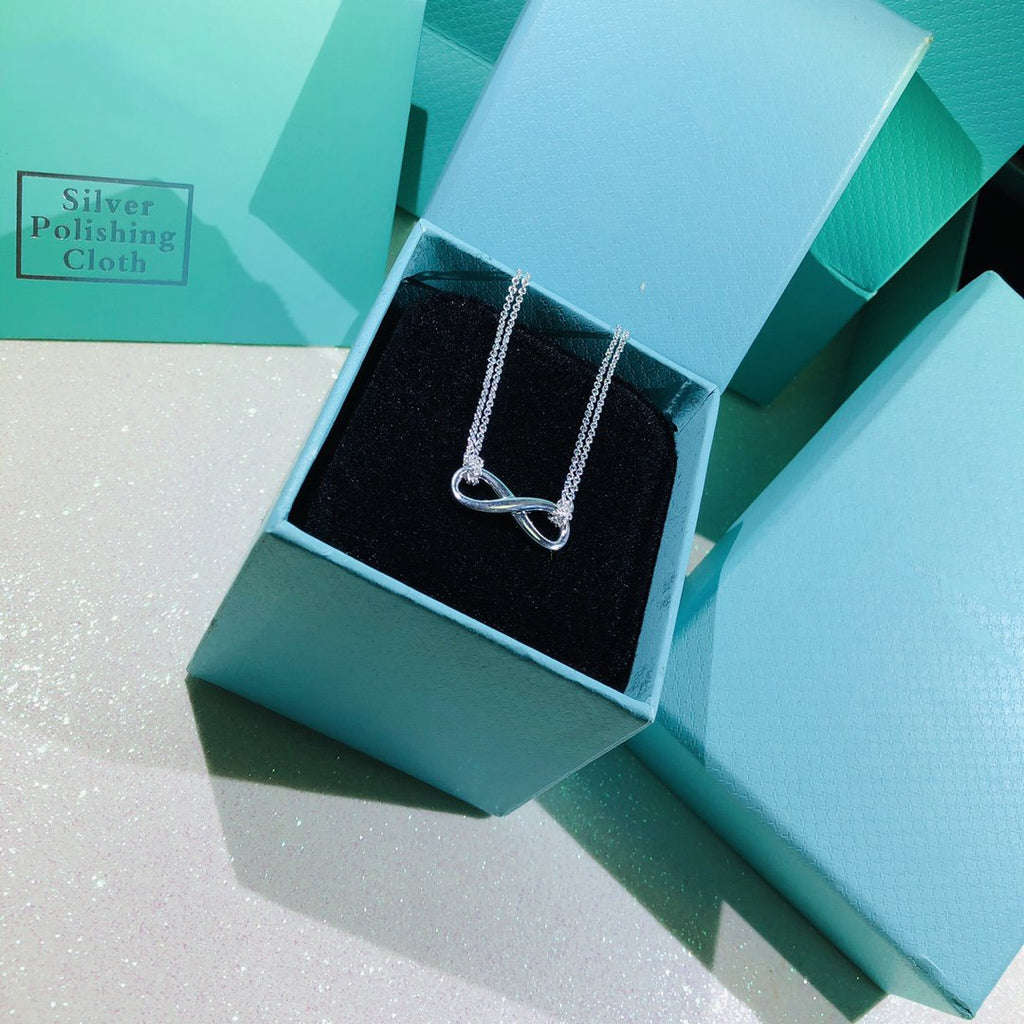TIFFANY & CO. SILVER INFINITY DOUBLE CHAIN NECKLACE