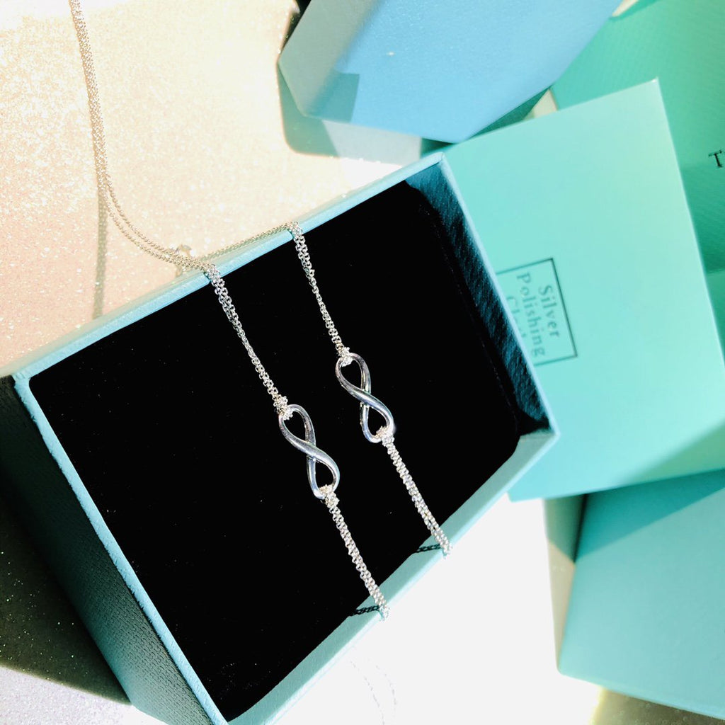 TIFFANY & CO. SILVER INFINITY DOUBLE CHAIN NECKLACE