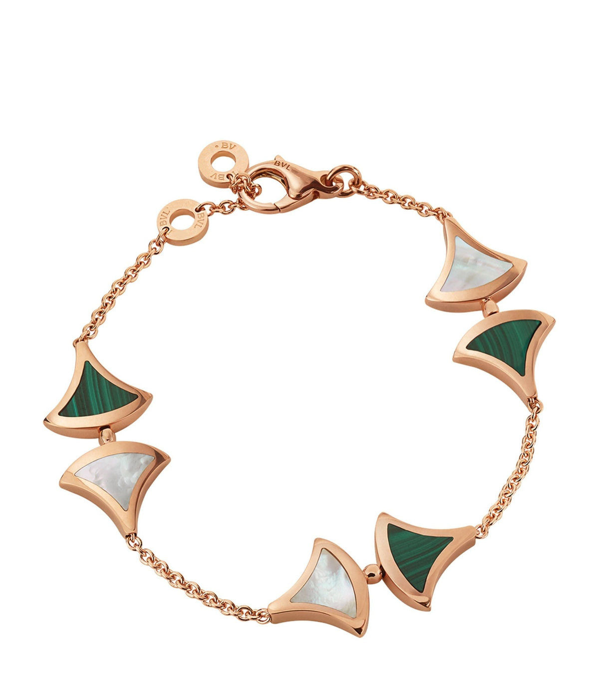 Bvlgari DREAM MOP AND MALACHITE BRACELET PINK GOLD