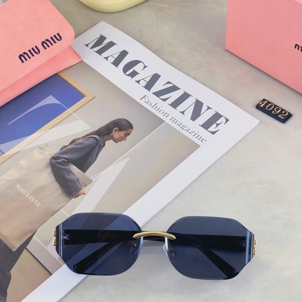 MIU MIU LOGO SQUARE SUNGLASSES 499930 IN METAL