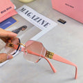 MIU MIU LOGO SQUARE SUNGLASSES 499930 IN METAL