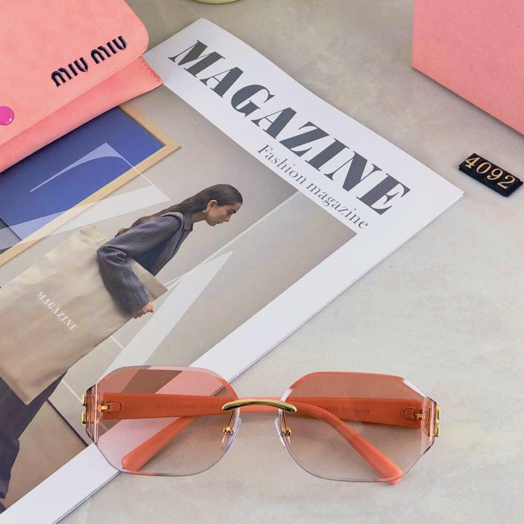 MIU MIU LOGO SQUARE SUNGLASSES 499930 IN METAL