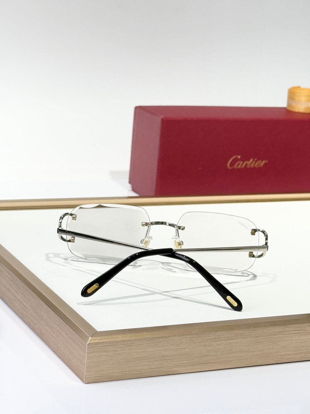 CARTIER PHOTOCHROMIC LENSES C DE SQUARE FRAME SUNGLASSES CT0093O IN METAL