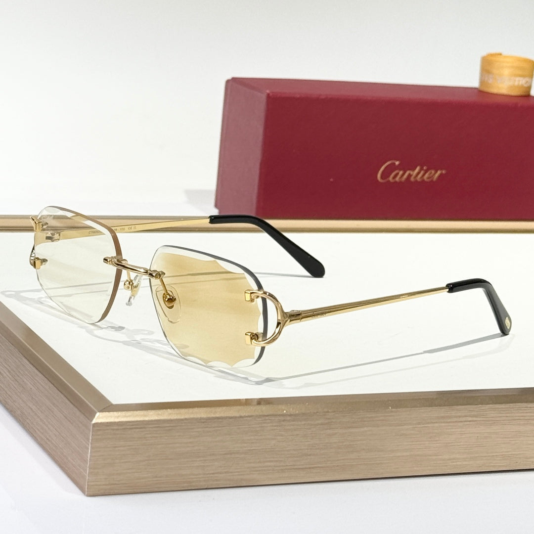 CARTIER PHOTOCHROMIC LENSES C DE SQUARE FRAME SUNGLASSES CT0093O IN METAL