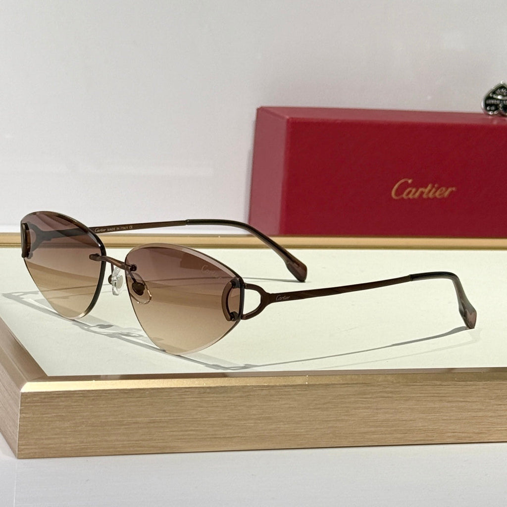 CARTIER C DE TRIANGLE FRAME SUNGLASSES CT0334S IN METAL