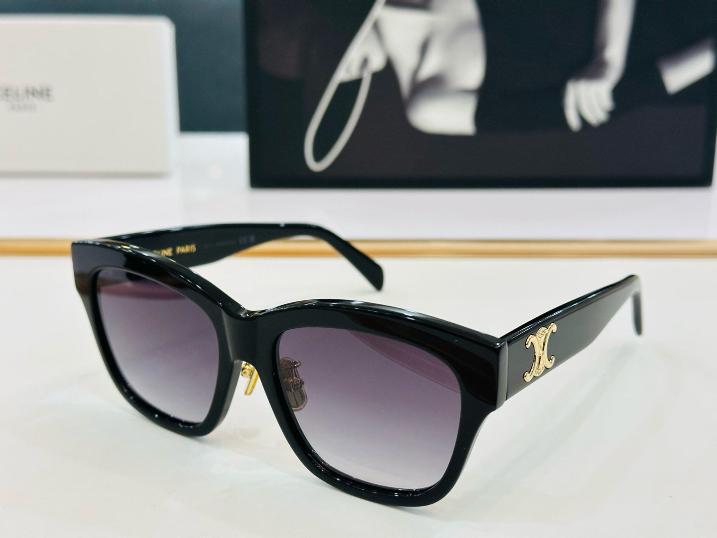 CELINE TRIOMPHE SUNGLASS CL40253F IN ACETATE