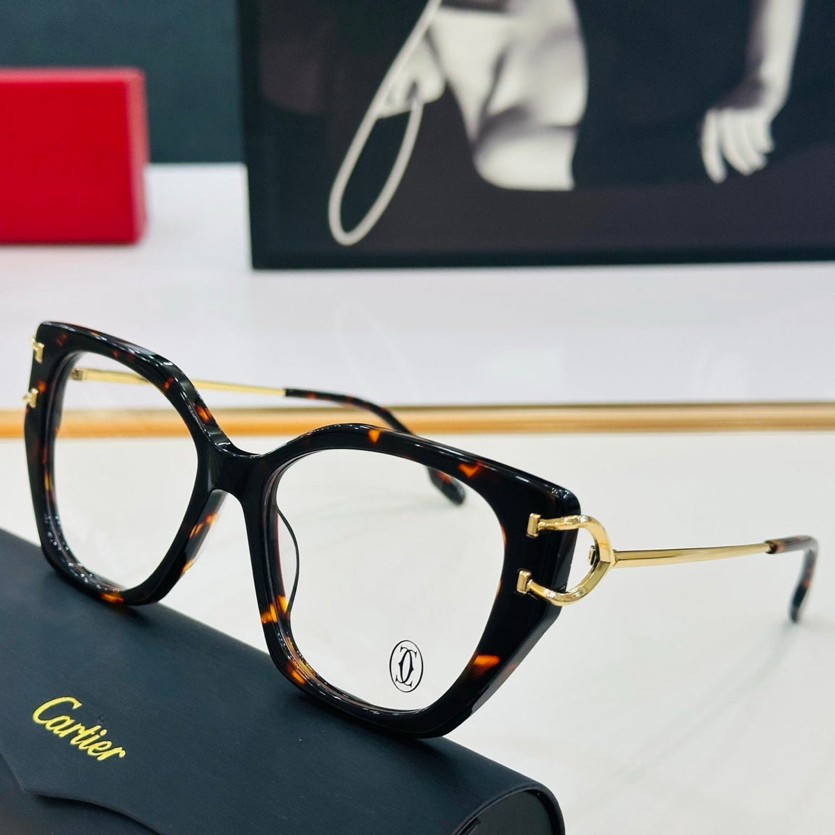 CARTIER C DE BUTTERFLY FRAME SUNGLASSES 522660 IN ACETATE