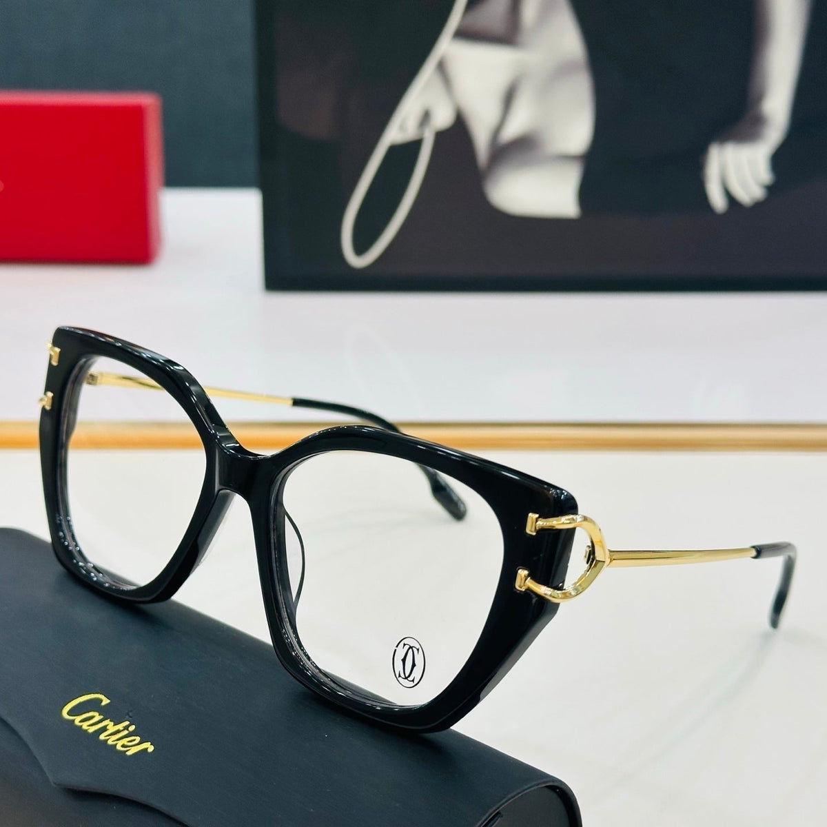 CARTIER C DE BUTTERFLY FRAME SUNGLASSES 522660 IN ACETATE