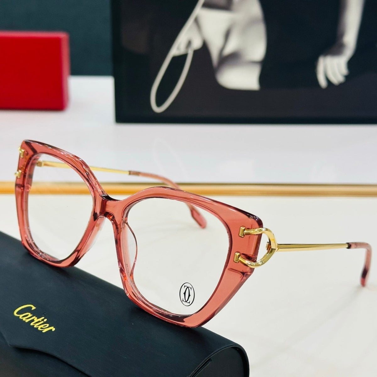 CARTIER C DE BUTTERFLY FRAME SUNGLASSES 522660 IN ACETATE