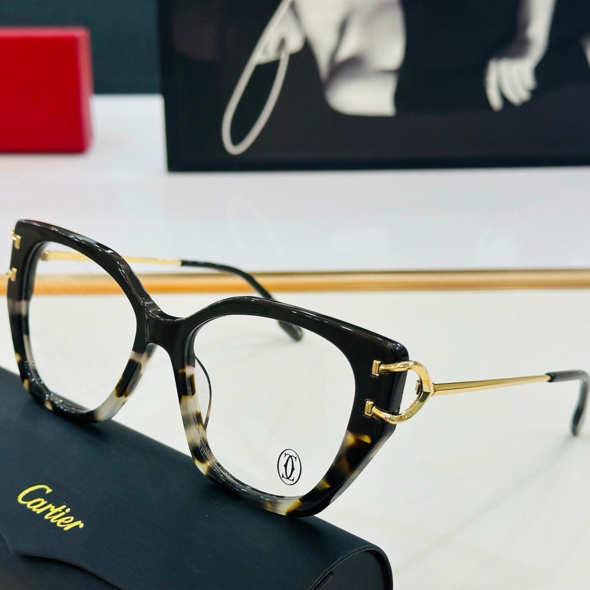 CARTIER C DE BUTTERFLY FRAME SUNGLASSES 522660 IN ACETATE