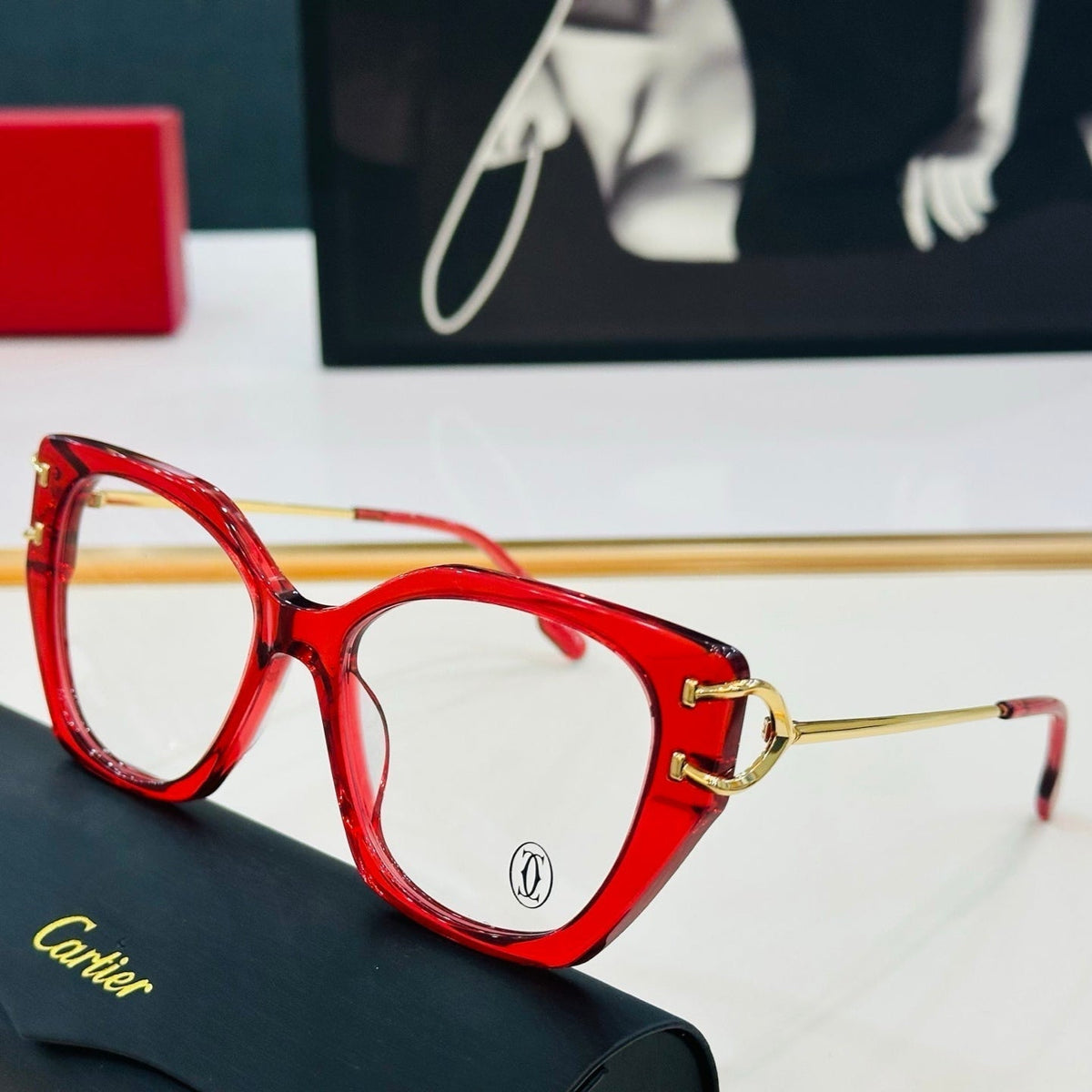 CARTIER C DE BUTTERFLY FRAME SUNGLASSES 522660 IN ACETATE