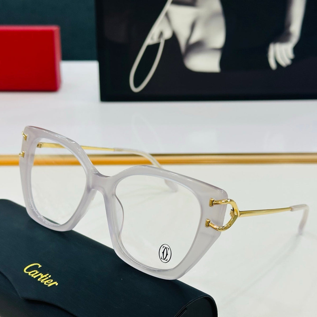 CARTIER C DE BUTTERFLY FRAME SUNGLASSES 522660 IN ACETATE