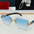 CARTIER PREMIÈRE RECTANGULAR FRAME SUNGLASSES CT0620S IN METAL AND WOODEN