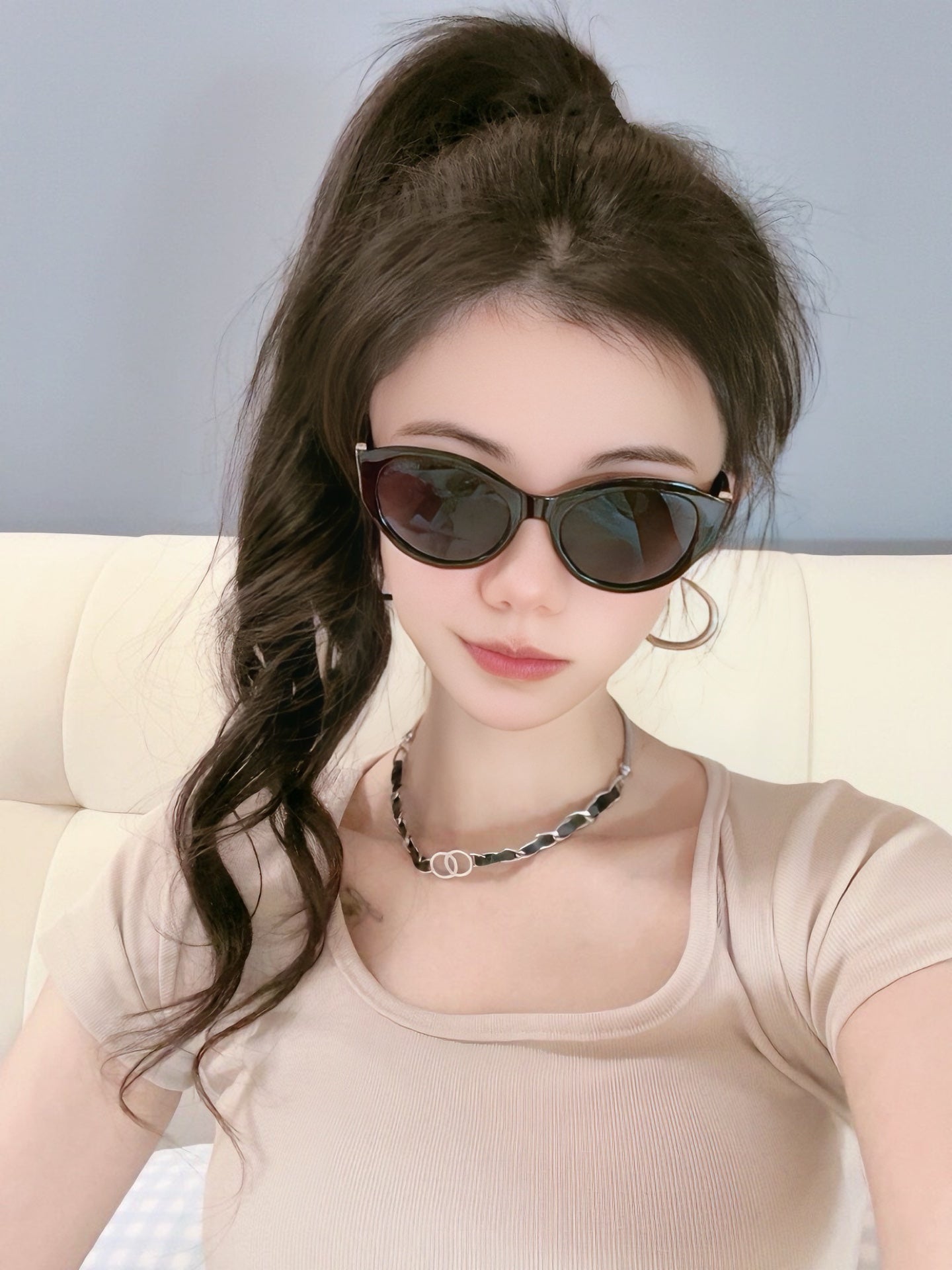 LOUIS VUITTON CAT EYE SUNGLASSES L35801 IN BLACK ACETATE