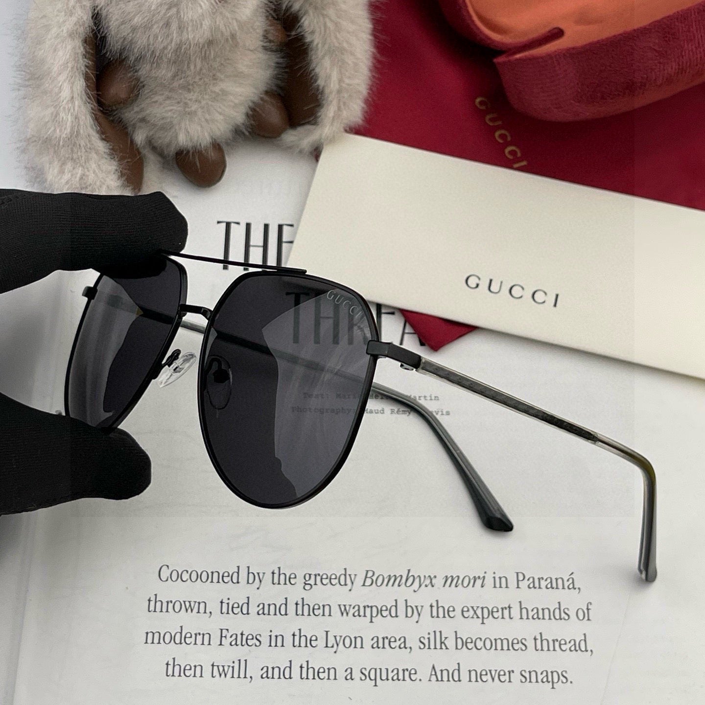 GUCCI AVIATOR FRAME SUNGLASSES 5980 IN METAL