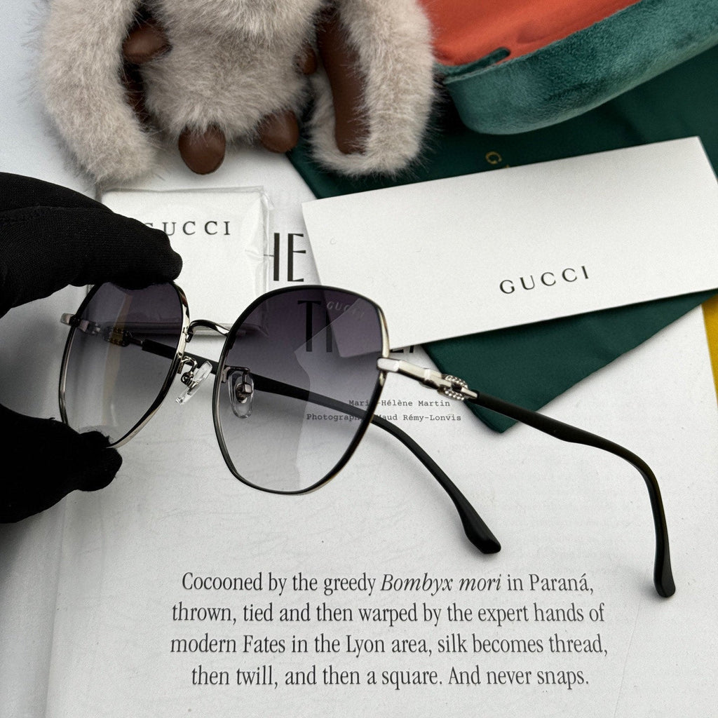 GUCCI OVERSIZED ROUND FRAME SUNGLASSES G4639 IN METAL