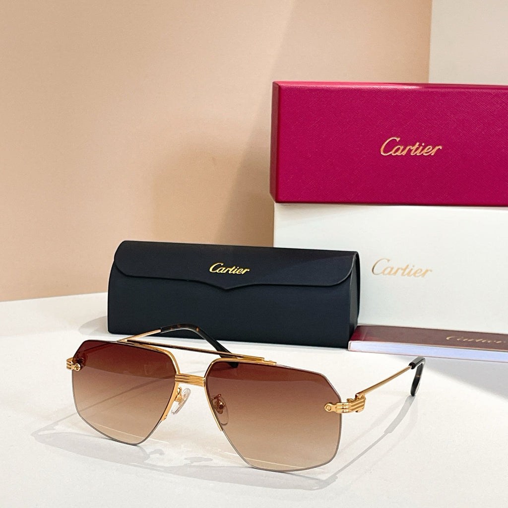 CARTIER PREMIÈRE PILOT FRAME SUNGLASSES CT0426 IN METAL