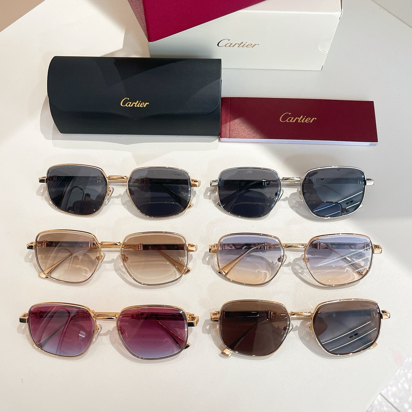 CARTIER PREMIÈRE SQUARE FRAME SUNGLASSES CT0485S IN METAL