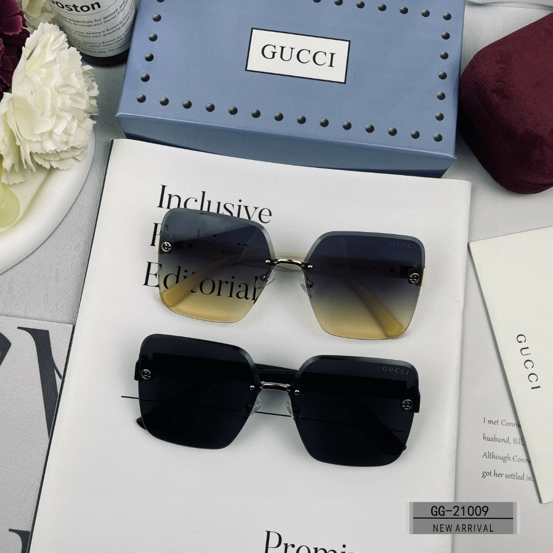 GUCCI CRYSTAL STUDDED SQUARE FRAME SUNGLASSES 21009 IN ACETATE